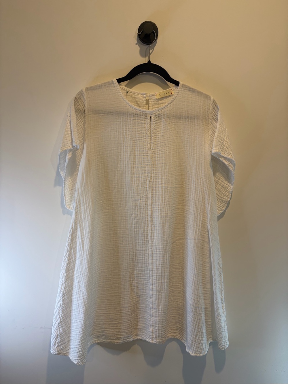 Casual White Textured Short-Sleeve Tunic by Staud